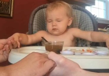 Baby Girl Sits Down To Eat With Her Parents. What She Does Next Will Melt Your Heart