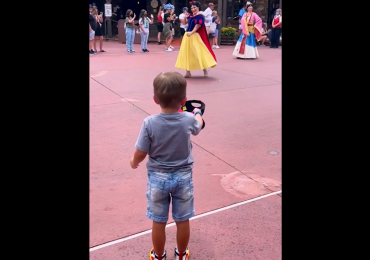 Chivalry is not dead! Little Boy Tips His Hat to Princesses at Disney World Parade